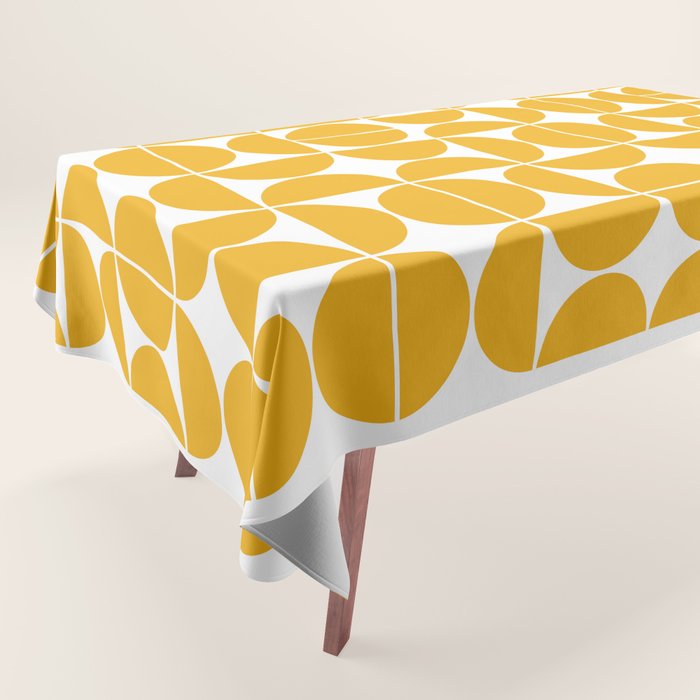 Mid Century Modern Geometric 04 Yellow Tablecloth Gallery Image 1
