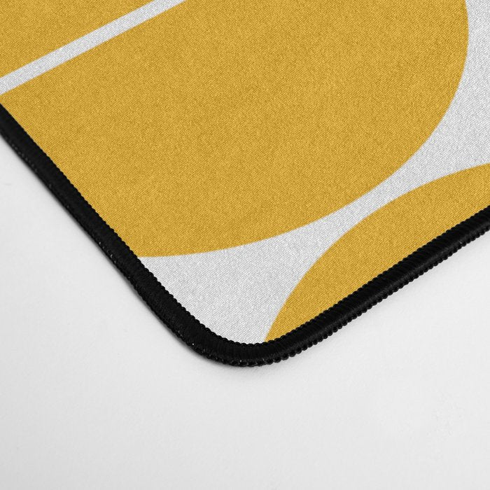 Mid Century Modern Geometric 04 Yellow Desk Mat Gallery Image 4
