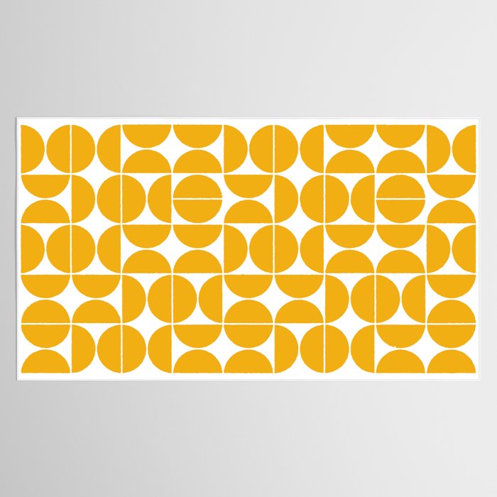 Mid Century Modern Geometric 04 Yellow Tablecloth Gallery Image 2