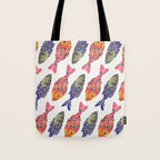Indonesian Fish Duo - Navy & Coral Palette Tote Bag Gallery Image 1