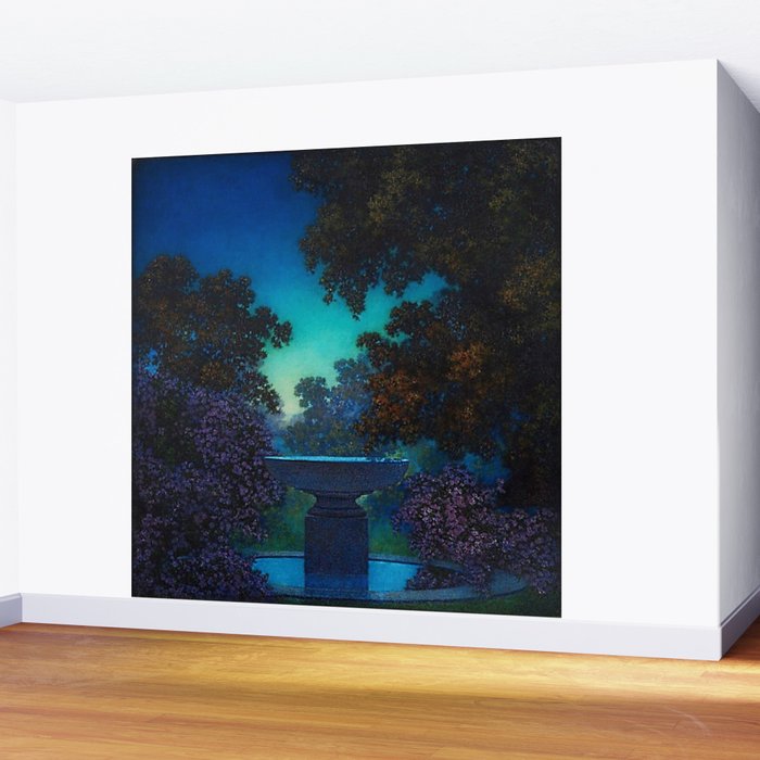 Blue Fountain at Twilight by Maxfield Parrish Wall Mural Gallery Image 2