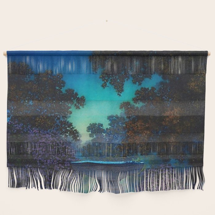 Blue Fountain at Twilight by Maxfield Parrish Wall Hanging Gallery Image 1