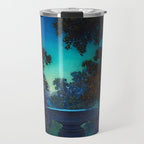 Blue Fountain at Twilight by Maxfield Parrish Travel Mug Gallery Image 1
