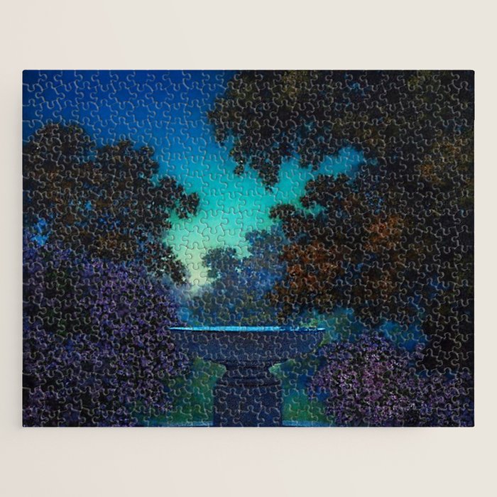 Blue Fountain at Twilight by Maxfield Parrish Jigsaw Puzzle Gallery Image 1