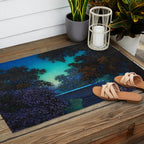 Blue Fountain at Twilight by Maxfield Parrish Outdoor Rug Gallery Image 2
