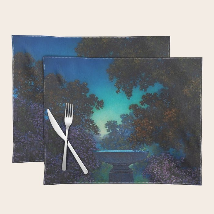 Blue Fountain at Twilight by Maxfield Parrish Placemat Gallery Image 1