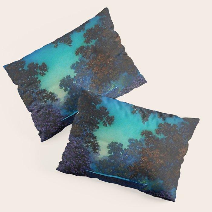 Blue Fountain at Twilight by Maxfield Parrish Pillow Sham Gallery Image 1