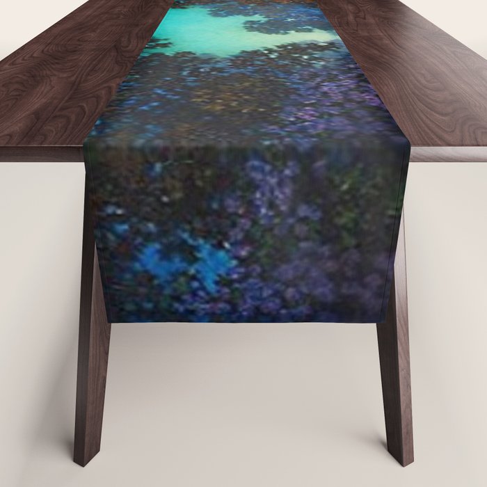 Blue Fountain at Twilight by Maxfield Parrish Table Runner Gallery Image 1