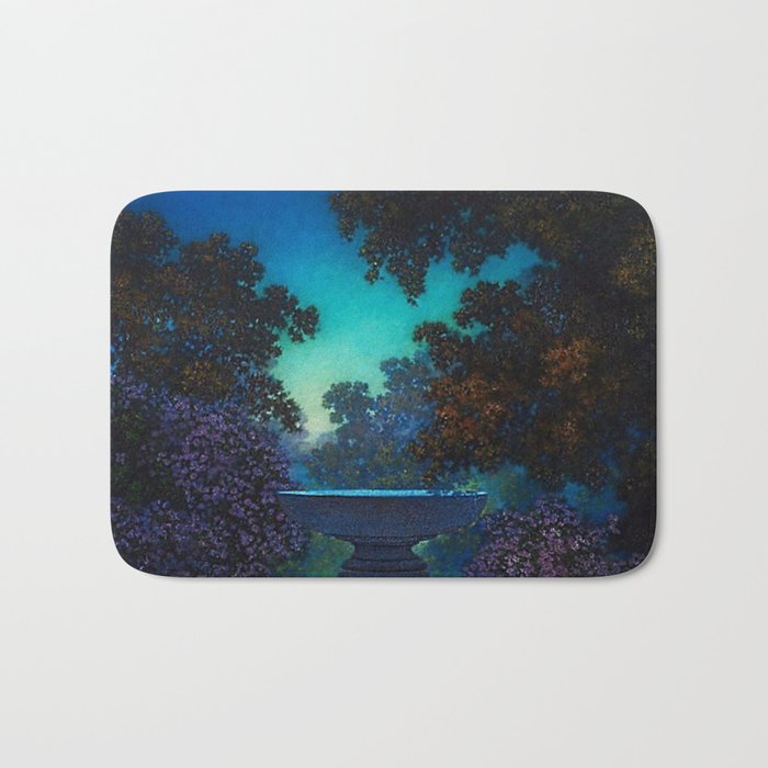 Blue Fountain at Twilight by Maxfield Parrish Bath Mat Gallery Image 1