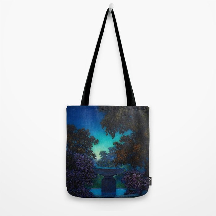 Blue Fountain at Twilight by Maxfield Parrish Tote Bag Gallery Image 2
