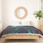 Blue Fountain at Twilight by Maxfield Parrish Duvet Cover Gallery Image 3