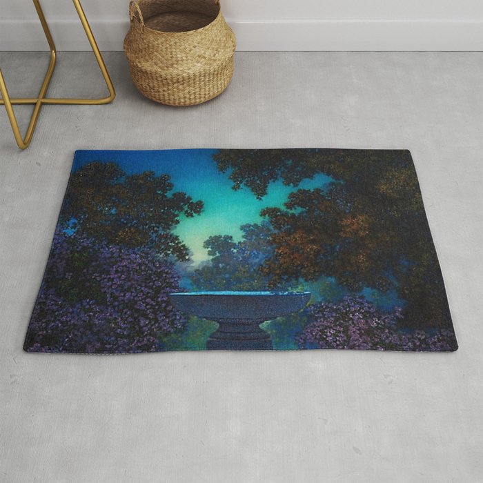 Blue Fountain at Twilight by Maxfield Parrish Rug Gallery Image 1