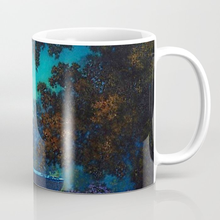 Blue Fountain at Twilight by Maxfield Parrish Coffee Mug Gallery Image 1