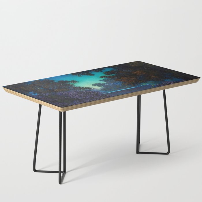 Blue Fountain at Twilight by Maxfield Parrish Coffee Table Gallery Image 1
