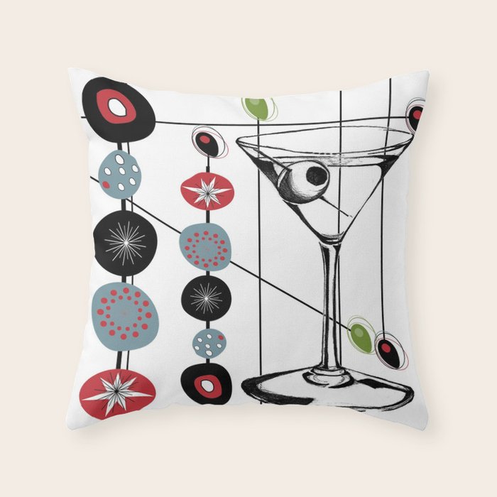 Mid-Century Modern Art Atomic Cocktail 3.0 Throw Pillow Gallery Image 6