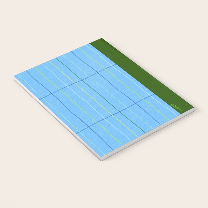Textured Picnic Pattern in Sky Blue Notebook Gallery Image 3