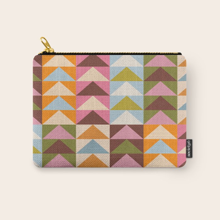 Quilt Triangle Shapes - Multi-color Carry All Pouch Gallery Image 1