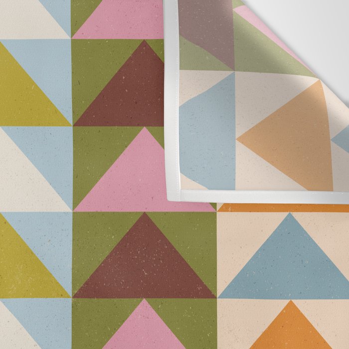 Quilt Triangle Shapes - Multi-color Wall Tapestry Gallery Image 3