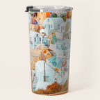 Santorini Vacay | Greece Summer Travel Architecture Buildings | Pastel Beachy Cityscape Photography Travel Mug Gallery Image 3