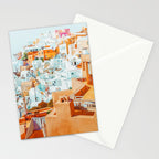 Santorini Vacay | Greece Summer Travel Architecture Buildings | Pastel Beachy Cityscape Photography Stationery Card Gallery Image 2