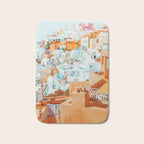 Santorini Vacay | Greece Summer Travel Architecture Buildings | Pastel Beachy Cityscape Photography Bath Mat Gallery Image 1