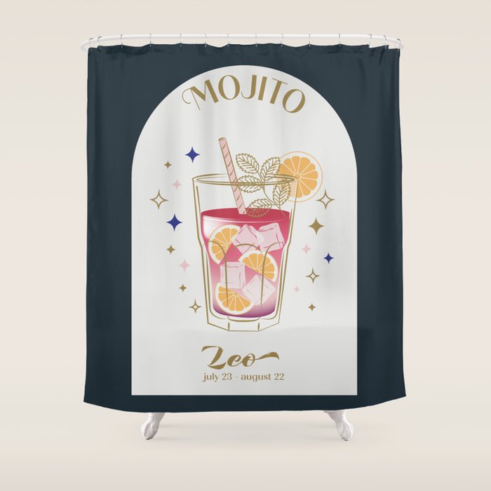 Mojito Cocktail Zodiac Sign Shower Curtain Gallery Image 1