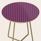 Jewel Tone Vintage Cottage Flowers and Stripes Pattern in Plum Aubergine Side Table Gallery Image 2