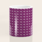 Jewel Tone Vintage Cottage Flowers and Stripes Pattern in Plum Aubergine Coffee Mug Gallery Image 4