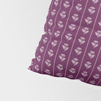 Jewel Tone Vintage Cottage Flowers and Stripes Pattern in Plum Aubergine Pillow Sham Gallery Image 4