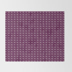 Jewel Tone Vintage Cottage Flowers and Stripes Pattern in Plum Aubergine Throw Blanket Gallery Image 2