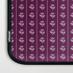 Jewel Tone Vintage Cottage Flowers and Stripes Pattern in Plum Aubergine Laptop Sleeve Gallery Image 3
