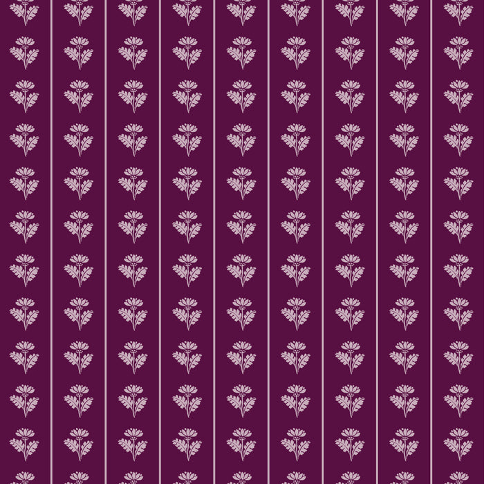 Jewel Tone Vintage Cottage Flowers and Stripes Pattern in Plum Aubergine Coffee Mug Gallery Image 2
