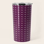 Jewel Tone Vintage Cottage Flowers and Stripes Pattern in Plum Aubergine Travel Mug Gallery Image 1