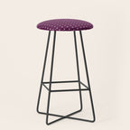 Jewel Tone Vintage Cottage Flowers and Stripes Pattern in Plum Aubergine Stool Gallery Image 1