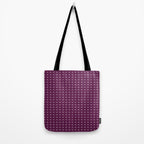 Jewel Tone Vintage Cottage Flowers and Stripes Pattern in Plum Aubergine Tote Bag Gallery Image 2