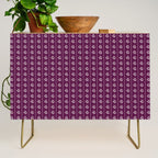 Jewel Tone Vintage Cottage Flowers and Stripes Pattern in Plum Aubergine Credenza Gallery Image 1