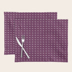 Jewel Tone Vintage Cottage Flowers and Stripes Pattern in Plum Aubergine Placemat Gallery Image 1