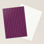 Jewel Tone Vintage Cottage Flowers and Stripes Pattern in Plum Aubergine Stationery Card Gallery Image 2