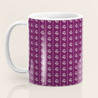 Jewel Tone Vintage Cottage Flowers and Stripes Pattern in Plum Aubergine Coffee Mug Gallery Image 3
