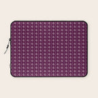 Jewel Tone Vintage Cottage Flowers and Stripes Pattern in Plum Aubergine Laptop Sleeve Gallery Image 1