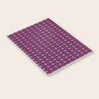 Jewel Tone Vintage Cottage Flowers and Stripes Pattern in Plum Aubergine Notebook Gallery Image 3