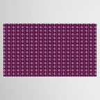 Jewel Tone Vintage Cottage Flowers and Stripes Pattern in Plum Aubergine Tablecloth Gallery Image 2