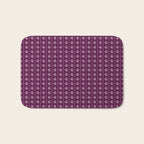 Jewel Tone Vintage Cottage Flowers and Stripes Pattern in Plum Aubergine Bath Mat Gallery Image 1