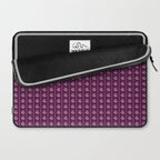 Jewel Tone Vintage Cottage Flowers and Stripes Pattern in Plum Aubergine Laptop Sleeve Gallery Image 2