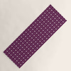 Jewel Tone Vintage Cottage Flowers and Stripes Pattern in Plum Aubergine Yoga Mat Gallery Image 1