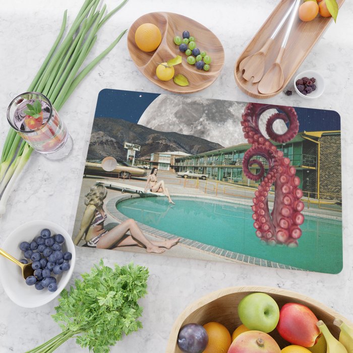 Octopus in the pool Cutting Board Gallery Image 2