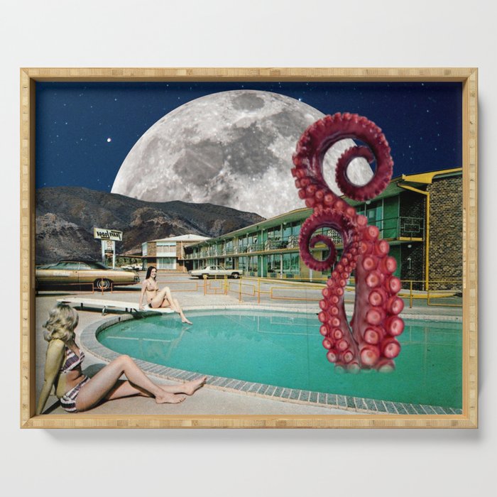 Octopus in the pool Serving Tray Gallery Image 1