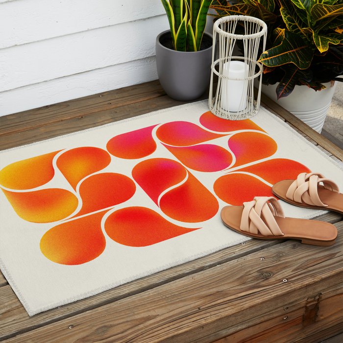 Gradient Playful Shapes  Outdoor Rug Gallery Image 2
