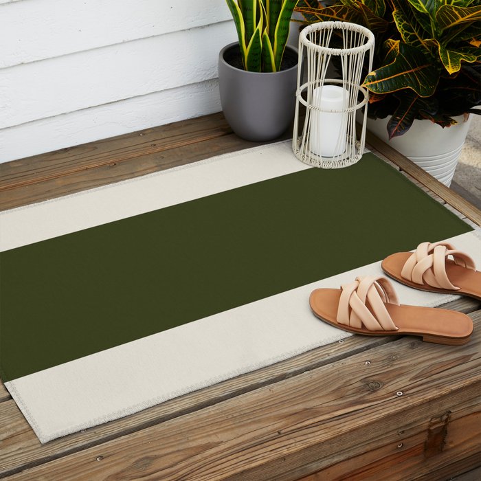 Dual (Olive Green & Cream) Outdoor Rug Gallery Image 2