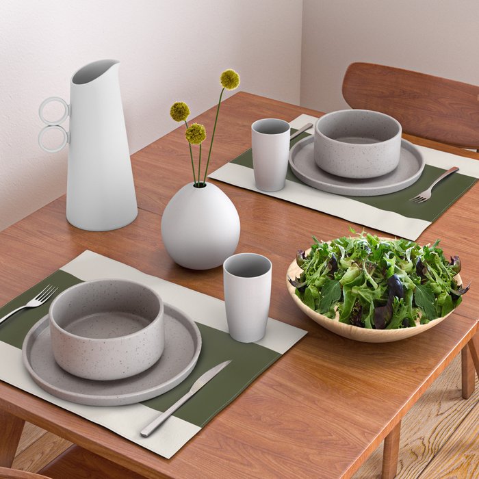 Dual (Olive Green & Cream) Placemat Gallery Image 2